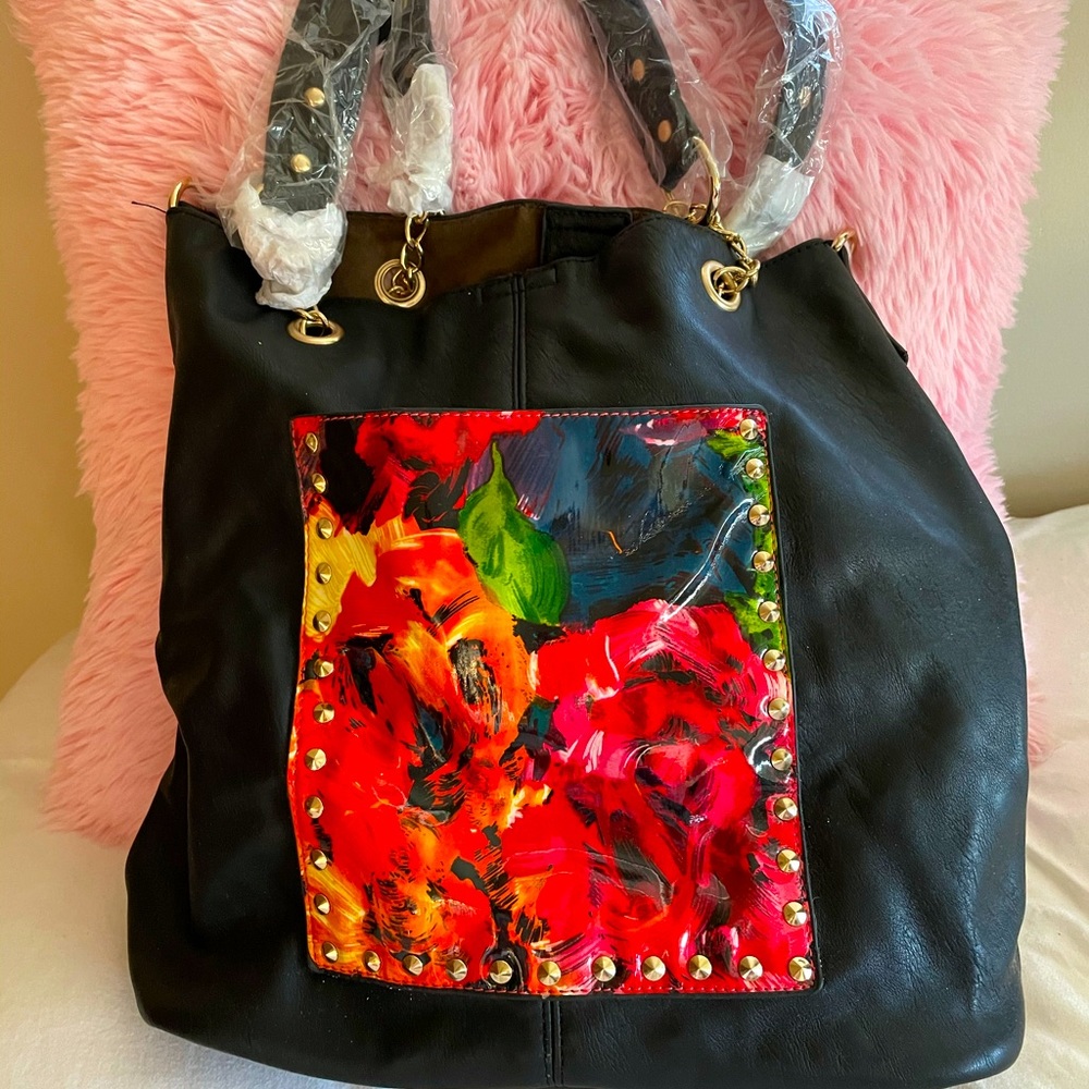 Vegan leather tote